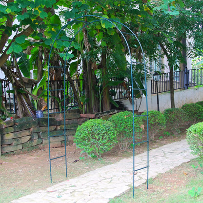 7.9 Ft H x 4.6 Ft W Green Metal Pergola Arbor for Various Climbing Plant Wedding Garden Arch Bridal