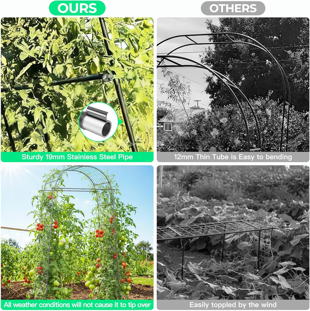 Garden Arch Trellis for Climbing Plants, 82 Inch Tall Grape Trellies for Outdoor,Flower Vegetable