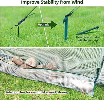 Ohuhu Portable Tunnel Greenhouse Outdoor: Heavy Duty Walk in Green House with Mesh Windows Durable