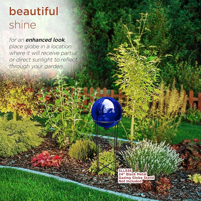 Alpine Corporation | 10" Indoor/Outdoor Glass Gazing Globe — Festive Garden & Yard Décor Accent