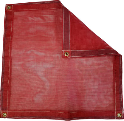12 Ft. x 50 Ft. Red 10 Oz. Vinyl Coated Mesh Tarp