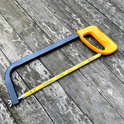 12in. High-Tension Hacksaw Frame with 24 TPI Bi-metal Blade, Hand Saw Suitable for Metal, wood