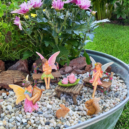 Mood Lab Fairy Garden - Miniature Figurines & Accessories Starter Kit - Fairy Garden Set of 12 pcs