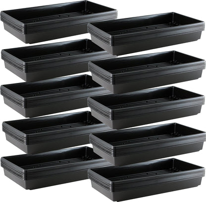 10x20 Inch Black Plastic 100 Pack Plant Propagation Tray – Growing Trays for Garden, Planting