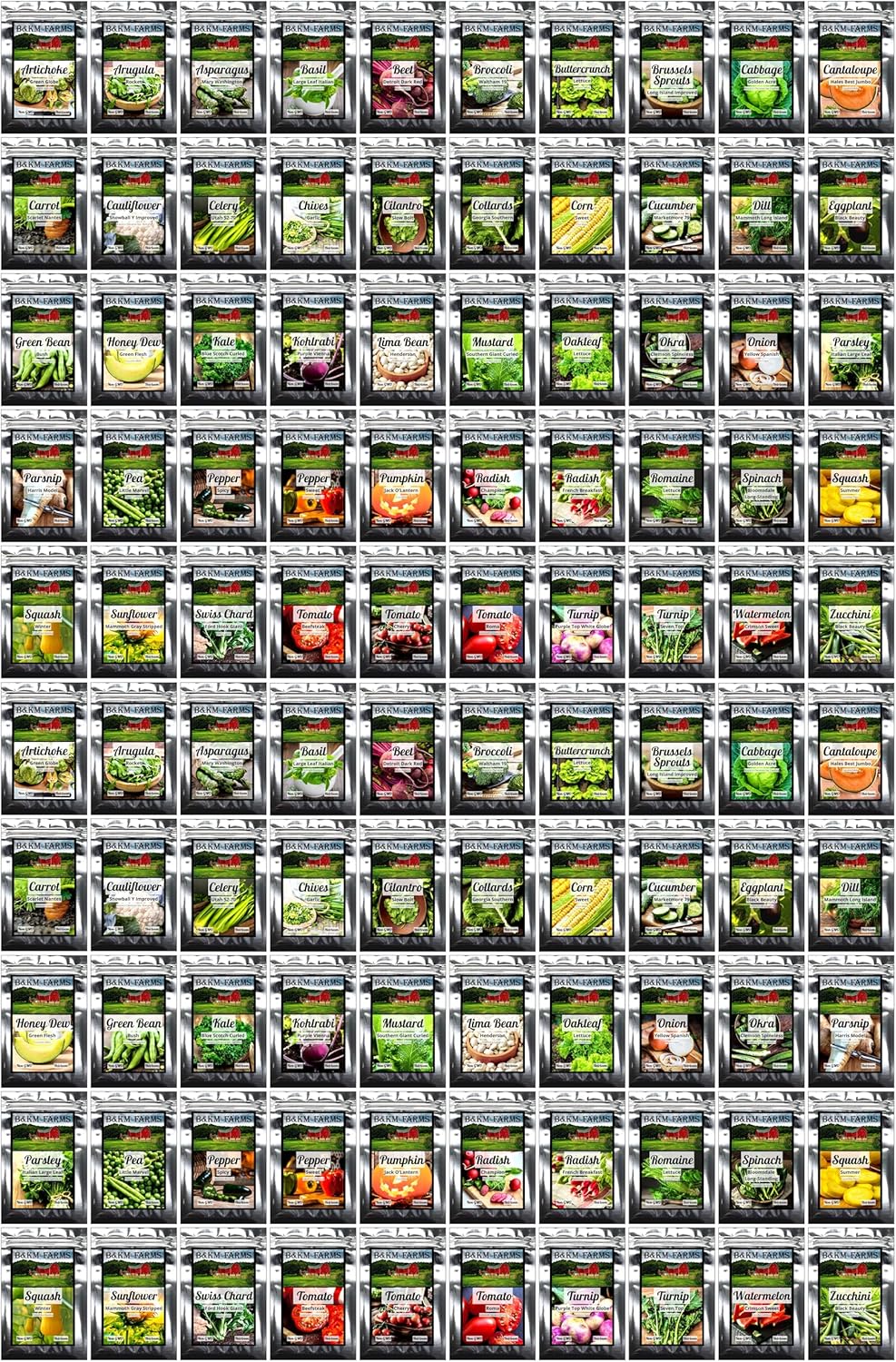 100 Seed Packets, 50 Varieties: Ultimate Seed Vault for Home Food Security & Abundant Gardens by