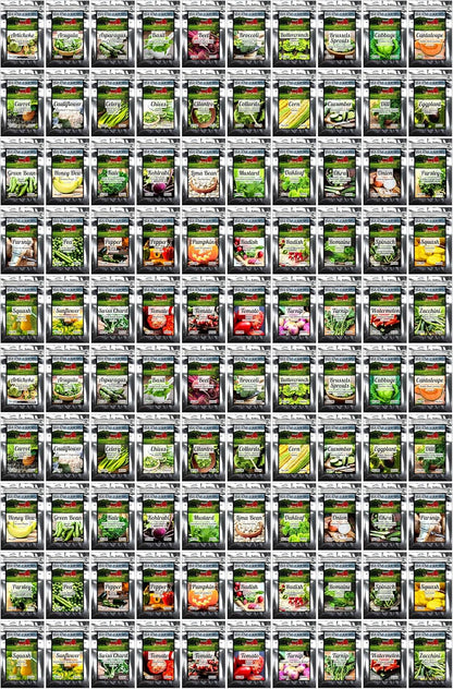100 Seed Packets, 50 Varieties: Ultimate Seed Vault for Home Food Security & Abundant Gardens by