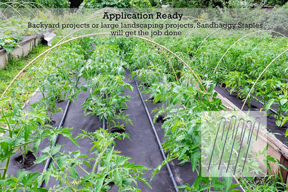 Sandbaggy DRIP TUBING Stakes Landscape Staples | 5 inch Length | Drip Anchors | Landscape Pins |