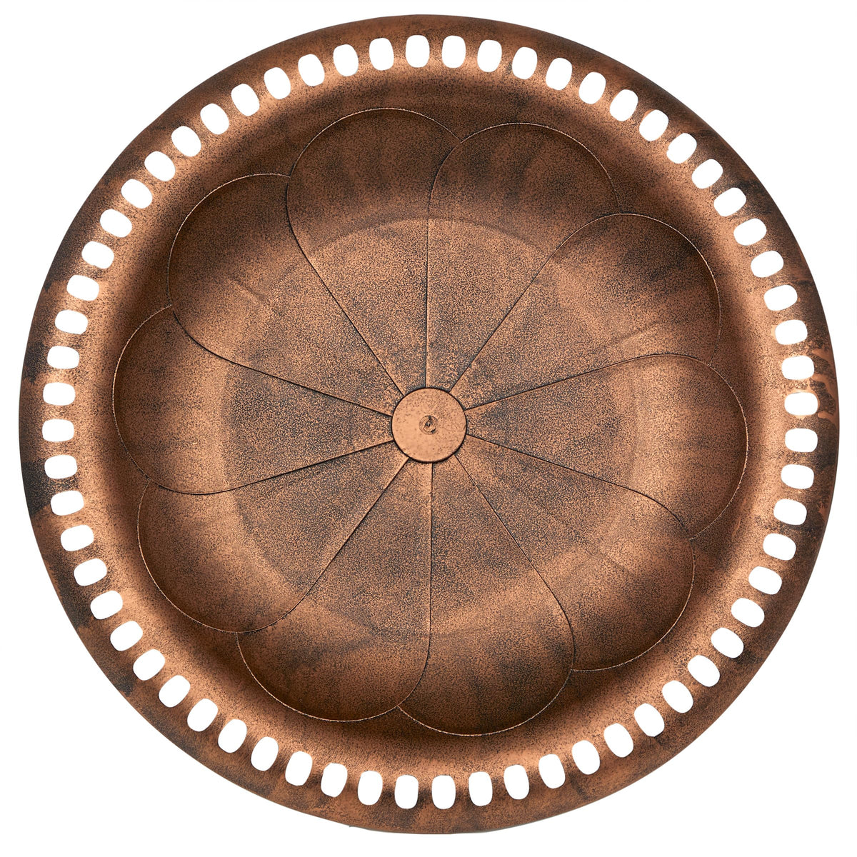 Alpine Corporation | 28" Bronze Outdoor Pedestal Birdbath with Scrollwork Base and Ground Stakes