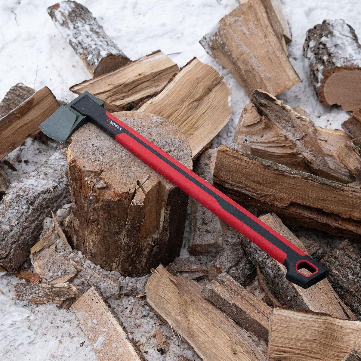 INTERTOOL 28” Chopping Axe, Tree Felling Ax Tool, Deeper Cuts, Wood Splitting, Kindling, Camp