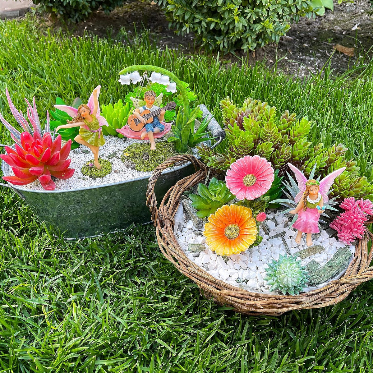 Mood Lab Fairy Garden - Dancing Swing Accessories Kit of 5 pcs - Miniature Garden Figurines Set