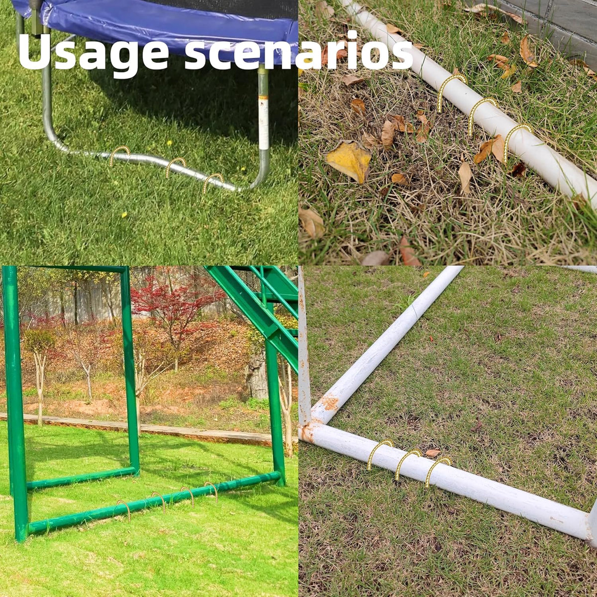 20 Pack 12 Inch Rebar Stakes Anti-Rust Galvanized Steel J Shape Hook Strong Ground Anchors for