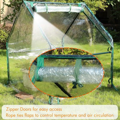 Gardzen Mini Greenhouse Heavy Duty Portable Green House, Clear Tent Small Greenhouse for Indoor