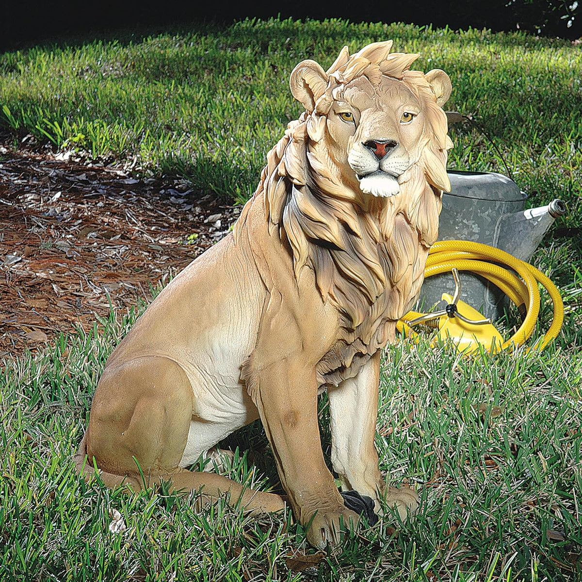 Design Toscano King of Beasts Lion Indoor/Outdoor Garden Statue, 13 Inches Wide, 21 Inches Deep, 27