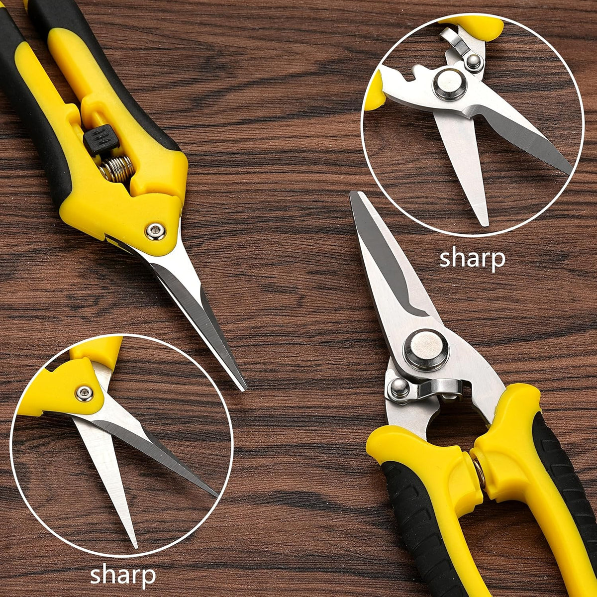 5 pack Garden Pruning Shears Stainless Steel Blades, Handheld Scissors Set with Gardening