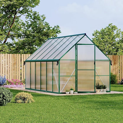 8'X12' Aluminum-Framed Polycarbonate Greenhouse, Heavy Duty Polycarbonate Greenhouse with Quick
