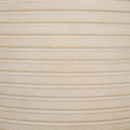 SAFAVIEH Outdoor Collection Jasper Beige Cement Ficonstone Planter Pot Set of 2