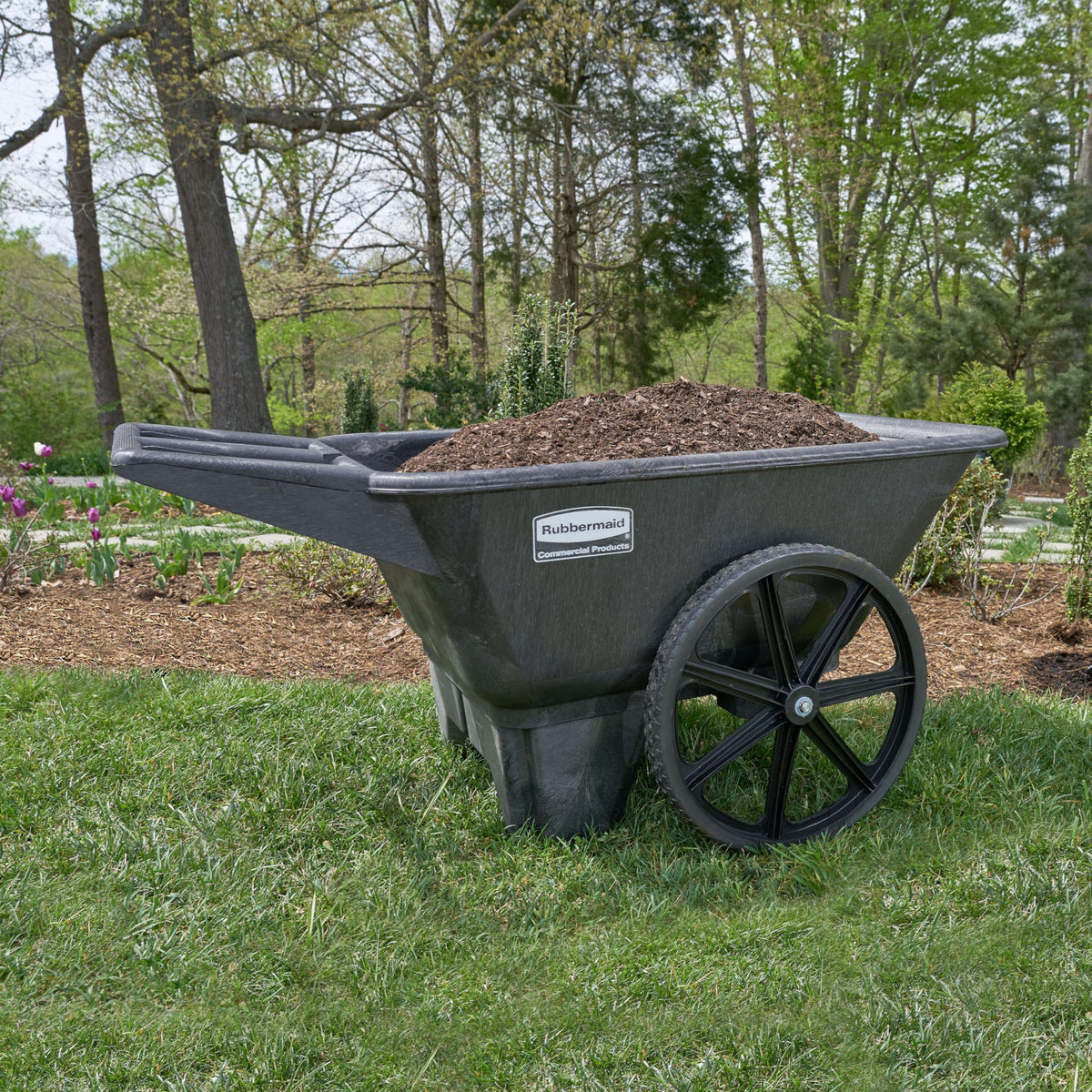 Rubbermaid Commercial Products 8.75 Cubic Foot, All-Weather, Big-Wheel Cart/Yard Cart/Lawn
