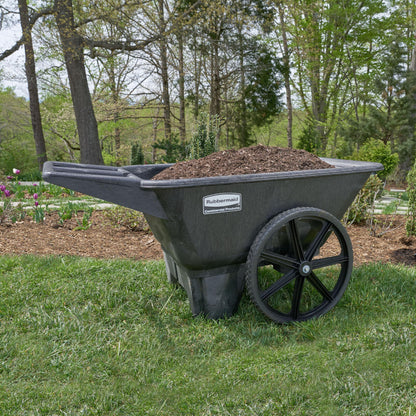 Rubbermaid Commercial Products 8.75 Cubic Foot, All-Weather, Big-Wheel Cart/Yard Cart/Lawn