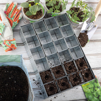 Kings County Tools Seed Starter Tray - Galvanized Steel Metal Seedling Tray with 24 Plant Starter