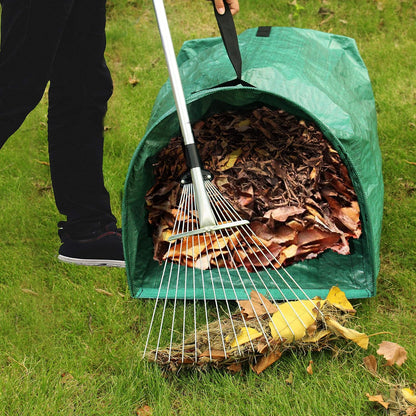 Gardzen 2-Pack 53 Gallon Dustpan-Type Yard Waste Bags, Reusable Heavy Duty Collapsible Garden Leaf