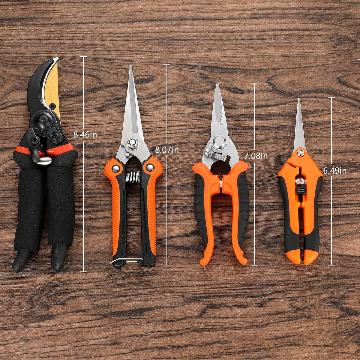 5 pack Garden Pruning Shears Stainless Steel Blades, Handheld Scissors Set with Gardening