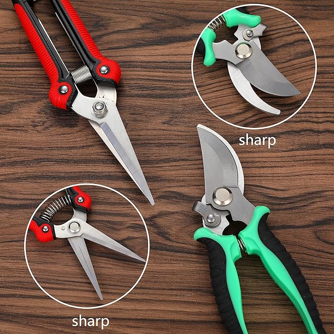 5‑Piece Garden Pruning Shears Set with Gloves & Storage Bag – Stainless Steel Trimming Scissors for