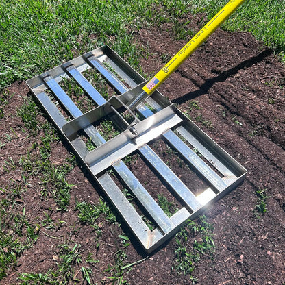 Rocklin™ Lawn Leveling Rake – 22” x 10” Stainless Steel Levelawn Tool with 78” Handle | Smooth &