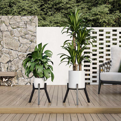 Adjustable Plant Stands Set of 2, Metal Modern Small Plant Holder, Heavy Duty Stable Flower Holder