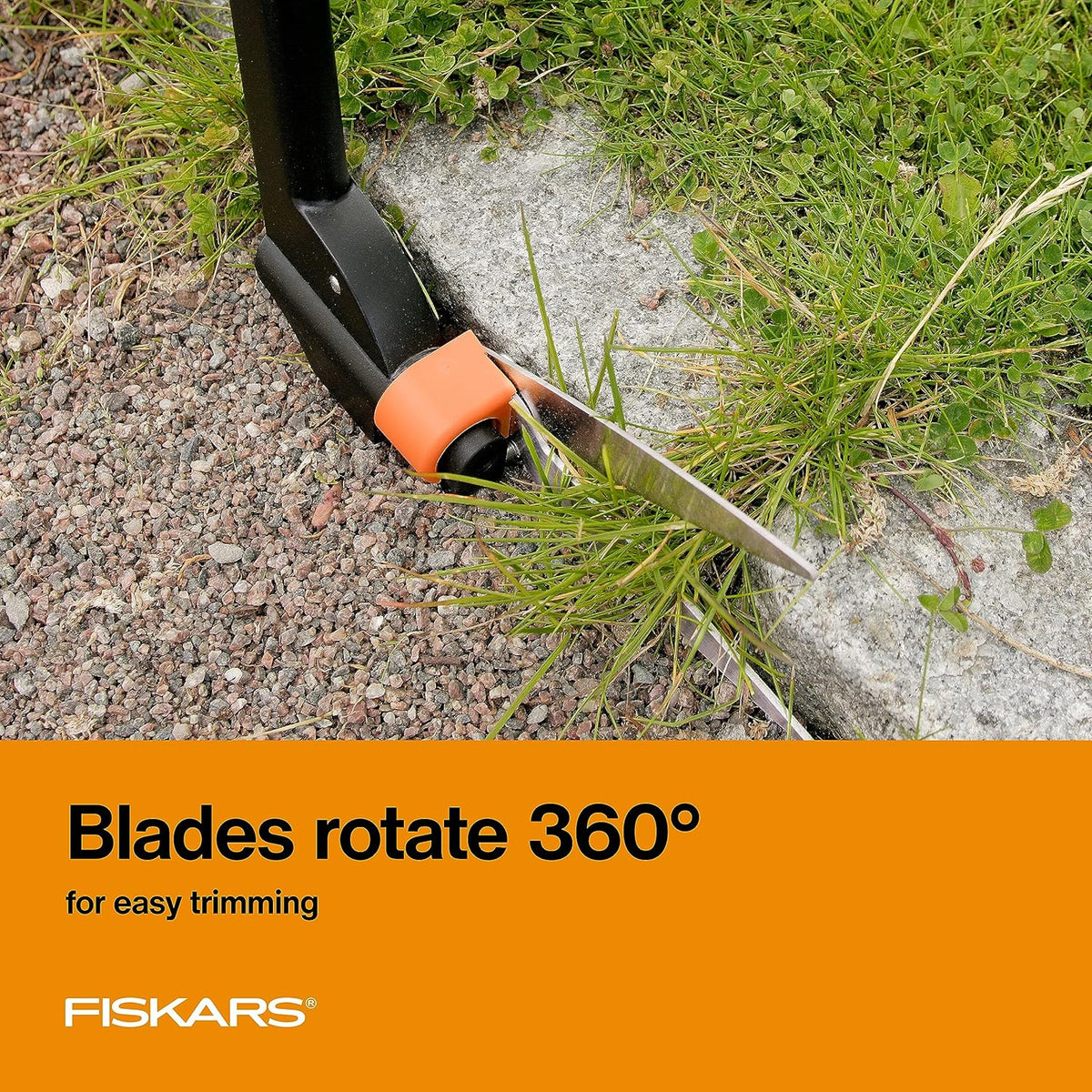 Fiskars Grass Shears, Long Handle, 36" Handle Lawn Shears for Trimming Grass while Standing, Lawn