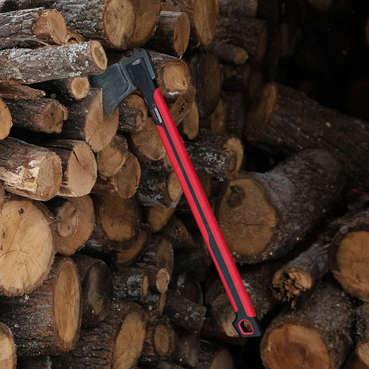 INTERTOOL Wood Splitting Axe for Firewood Logs 28” - Maul Ax Splits Medium to Large Rounds with