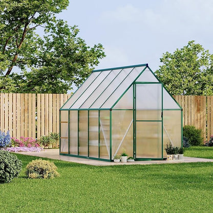 6'X9' Aluminum-Framed Polycarbonate Greenhouse, Heavy Duty Polycarbonate Greenhouse with Quick