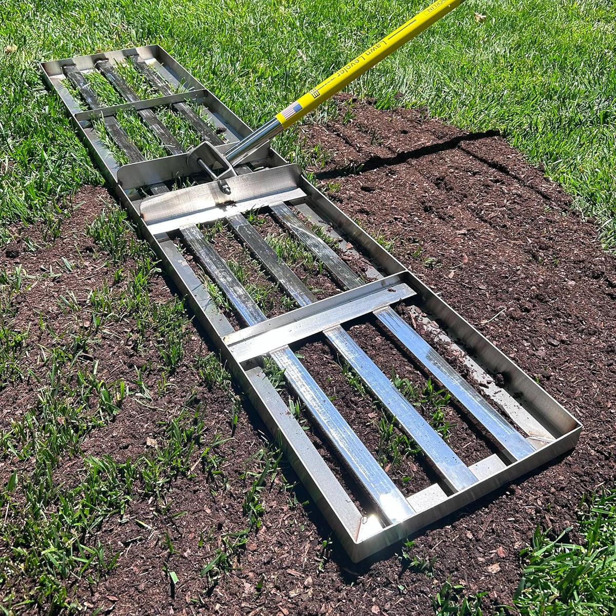 Rocklin™ Lawn Leveling Rake | Levelawn Tool | Level Soil or Dirt Ground Surfaces Easily | 48” x 10”