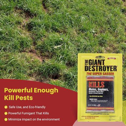 Giant Destroyer Smoke Bomb Gasser – Rodent & for Gophers, Moles, Groundhogs & Rats – 2 Pack (8