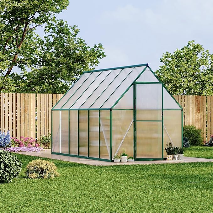 6'X11' Aluminum-Framed Polycarbonate Greenhouse, Heavy Duty Polycarbonate Greenhouse with Quick