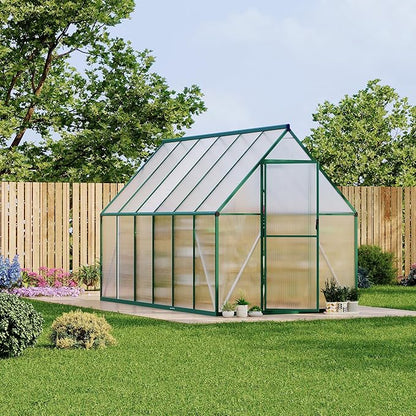 6'X11' Aluminum-Framed Polycarbonate Greenhouse, Heavy Duty Polycarbonate Greenhouse with Quick