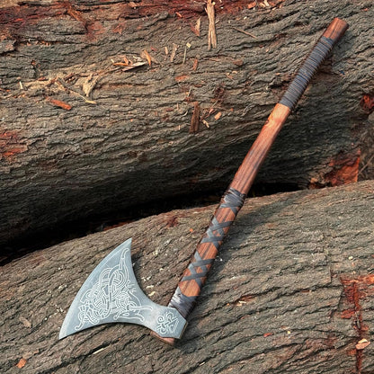 MDM-012 Custom Handmade Viking Axe Real Tomahawk Viking Hatchet Beared Camping Axe, 5160 HIGH